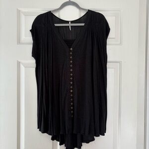 Free People Highland Smocked Shoulder Top